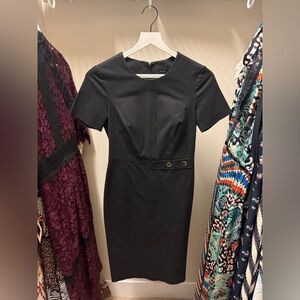 Banana Republic Black Short Sleeve Sheath Mini Dress